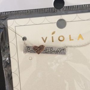 Viola Be You Beautiful Silver Copper Costume Necklace NWT